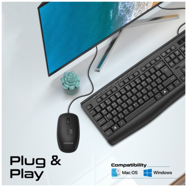 لوحة مفاتيح وماوس سلكية من بروميت Quiet Keys | كومبو-CM6 - Image 2