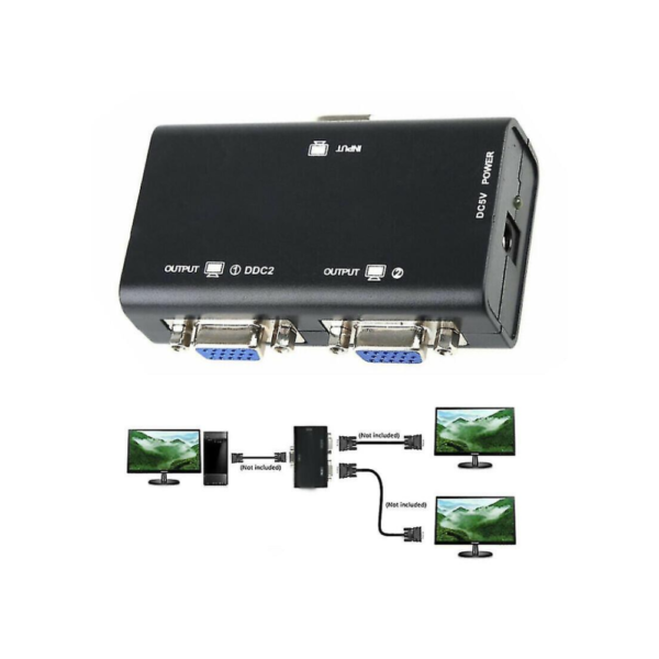 موزع سبليتر VGA لتشغيل الكمبيوتر على شاشتين - Image 2