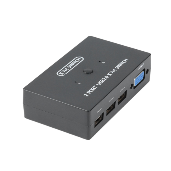 محول كيه في ام يتضمن منفذين VGA، محول كيه في ام USB VGA لـ 4 اجهزة كمبيوتر تشارك شاشة واحدة و3 اجهزة USB طابعة ماسح ضوئي، والكيبورد، والماوس، مع 2 كيبل كيه في ام - Image 2